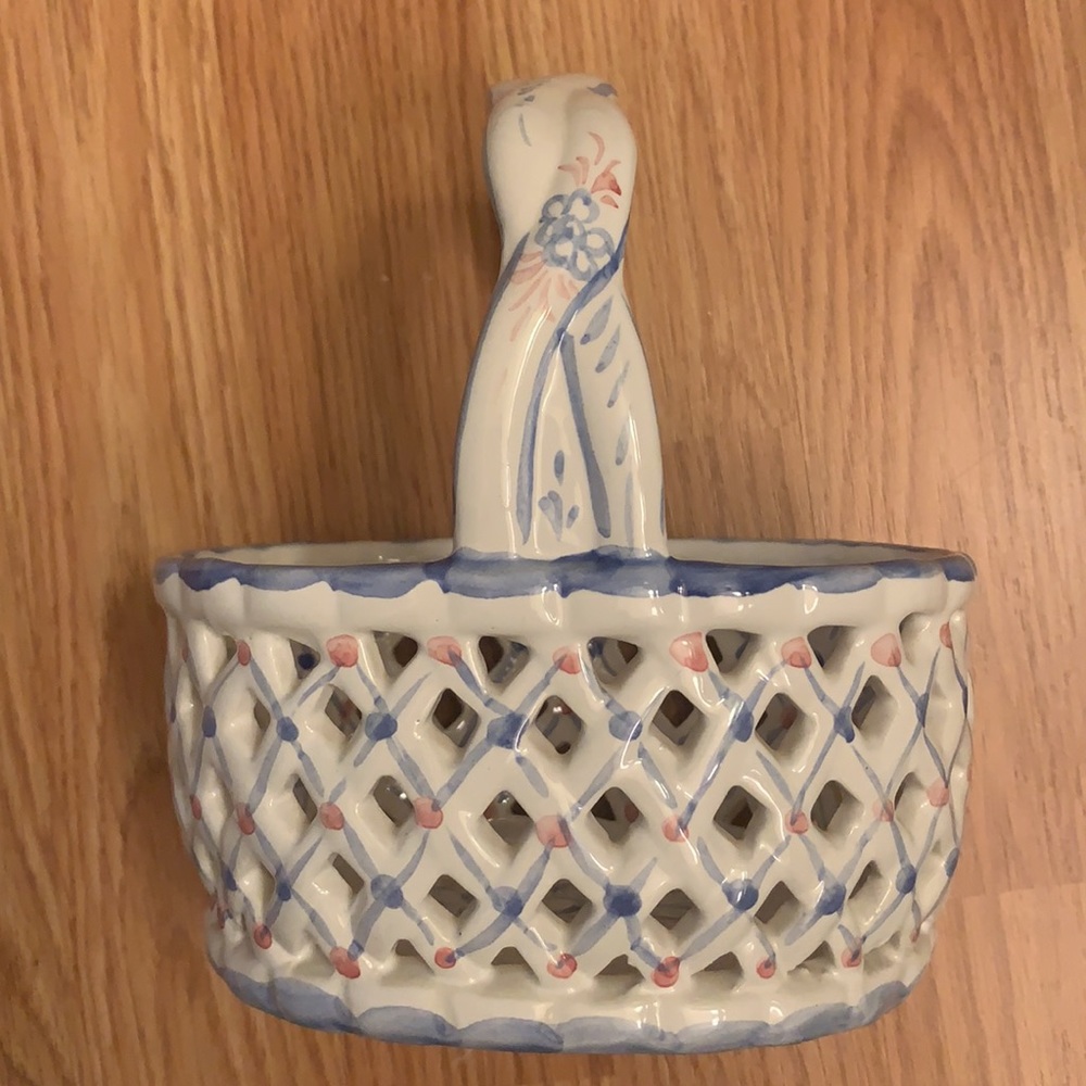 Vntg Holu Basket HandPainted Portugal